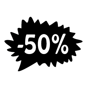 Étiquette soldes promotion -50%